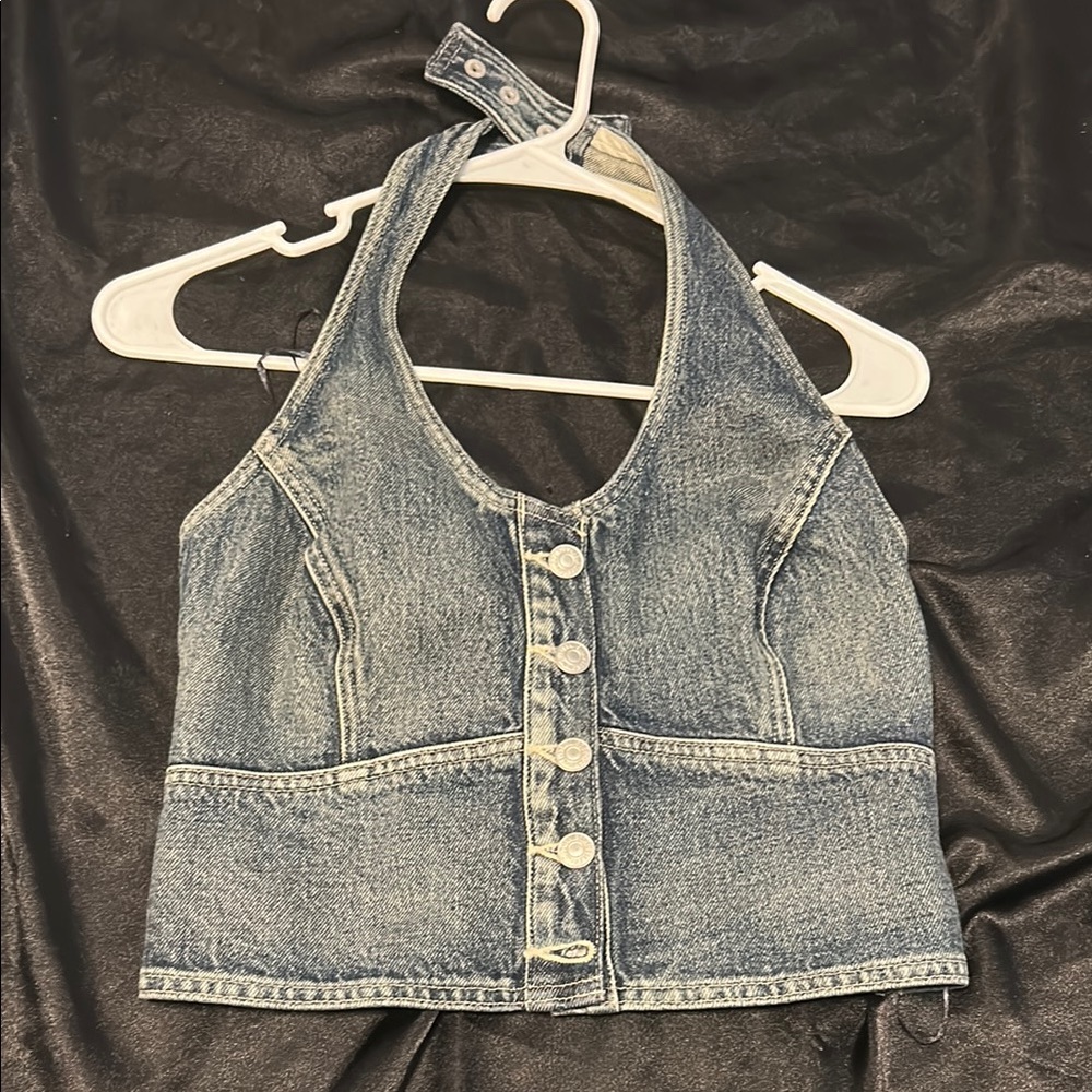 Levi's Blue Denim Halter Top